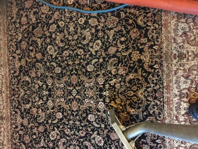 A half cleaned rug