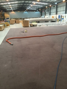 Carpet in the aircraft servicing factory.